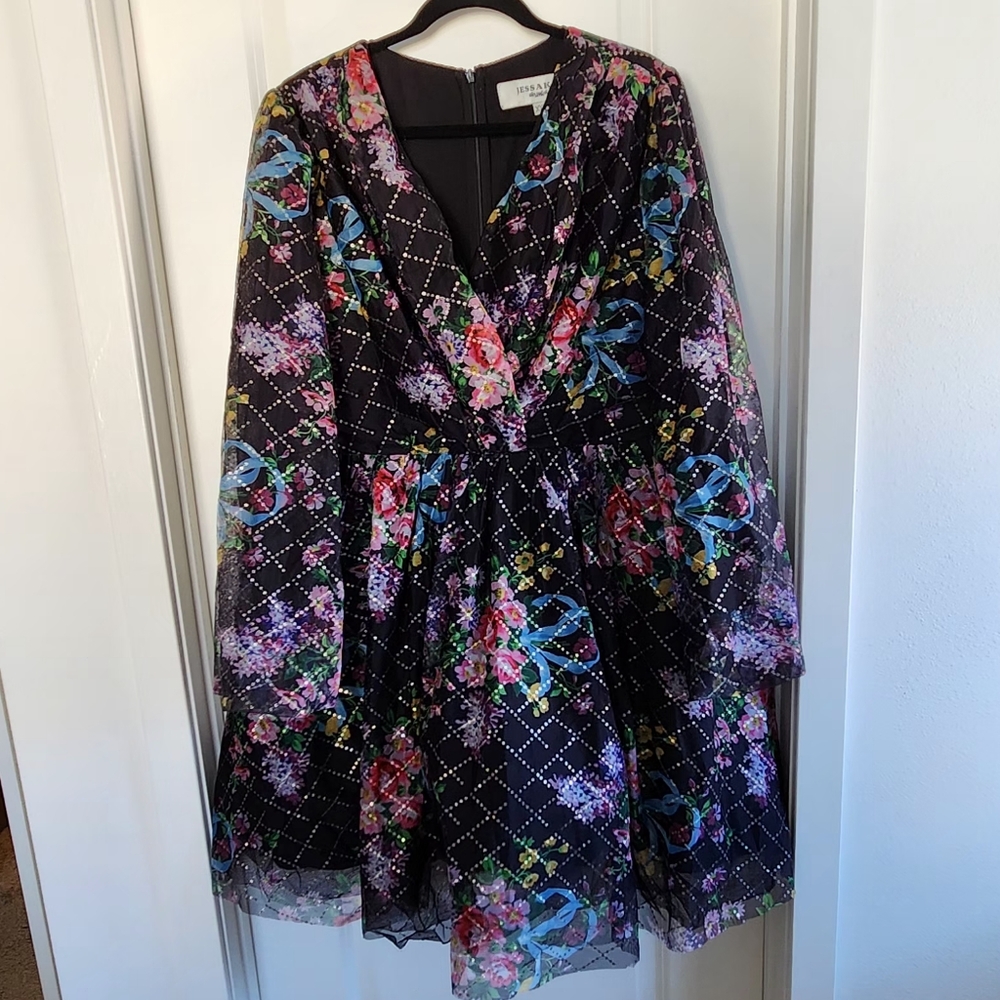 Gretel in Black | JessaKae Floral Sheer Sleeve Dress
